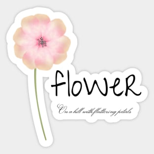 flower,On a hill with fluttering petals Sticker